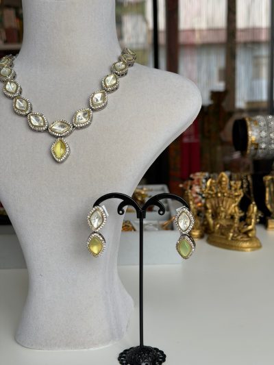 Özel Dizayn Polky Kolye Küpe Seti | Hint Tarzı Şık Takı